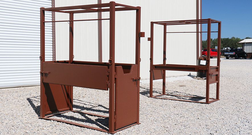 Two styles of single-horse stock by Frontier Steel Products
